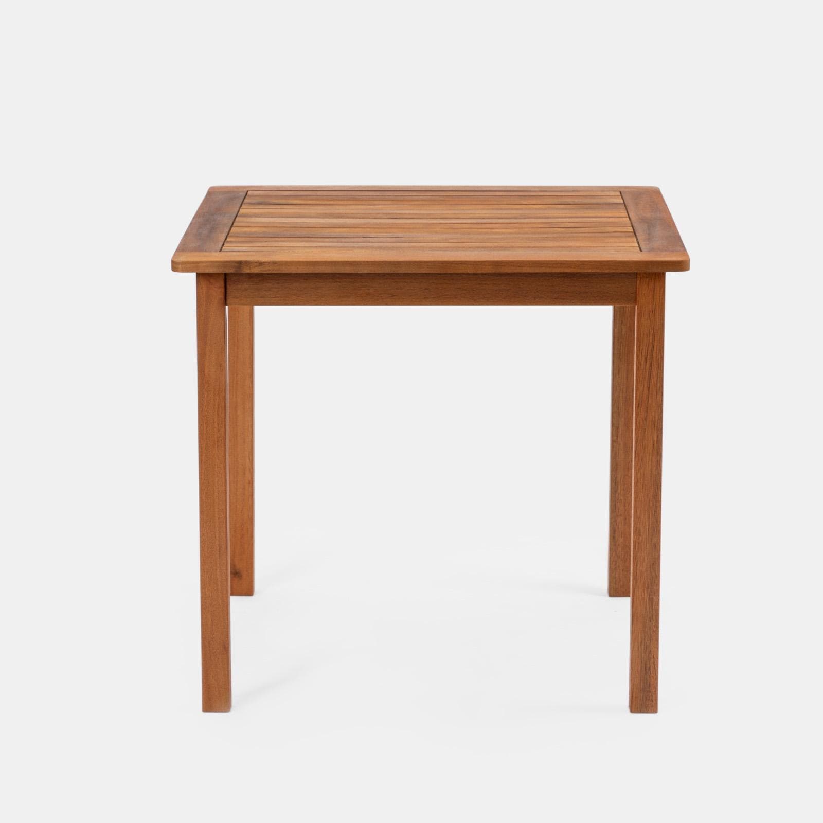 Set pranzo tavolo 80x80 cm e 4 sedie pieghevoli in legno di acacia e corda tortora - Yadira