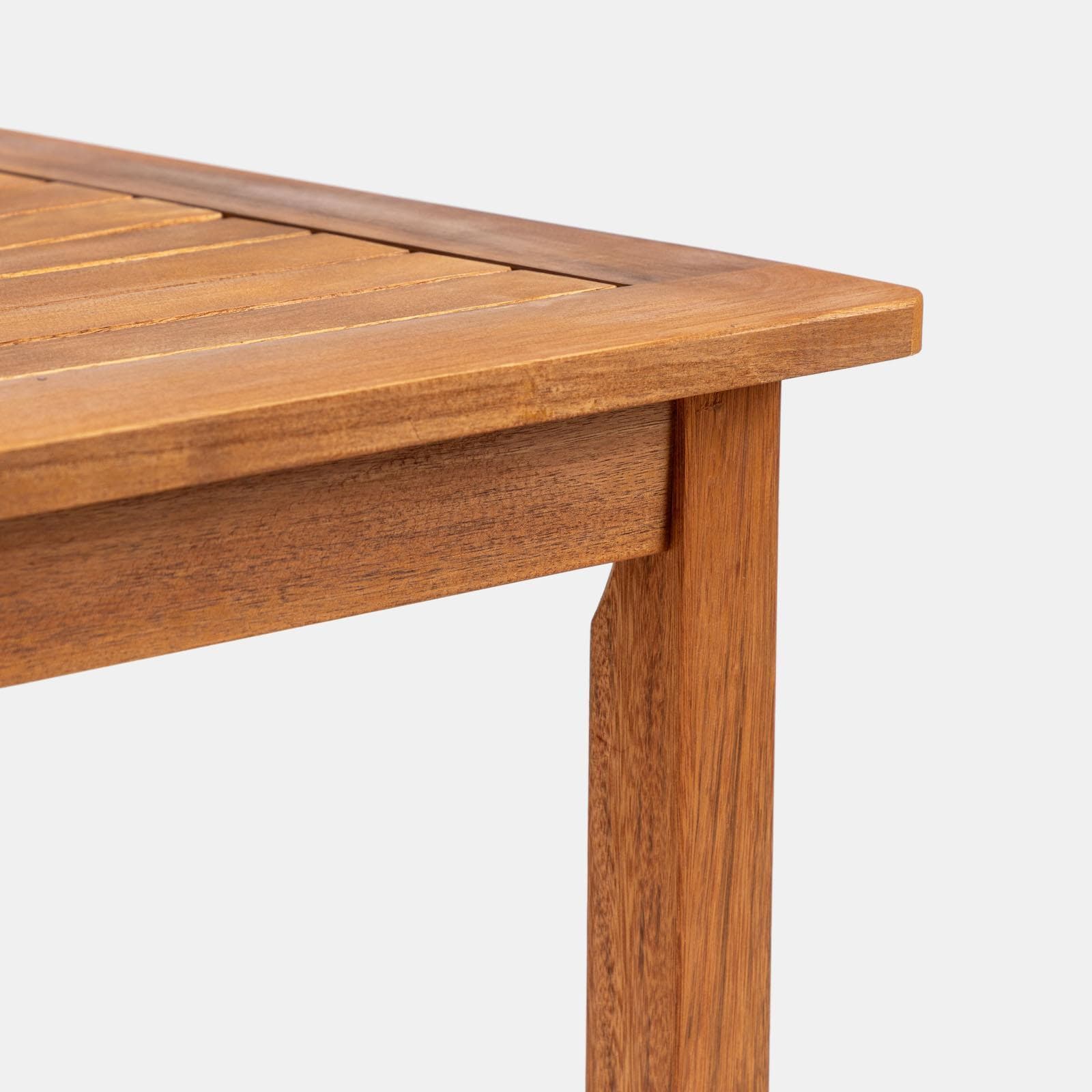 Set pranzo tavolo 80x80 cm e 4 sedie pieghevoli in legno di acacia e corda tortora - Yadira