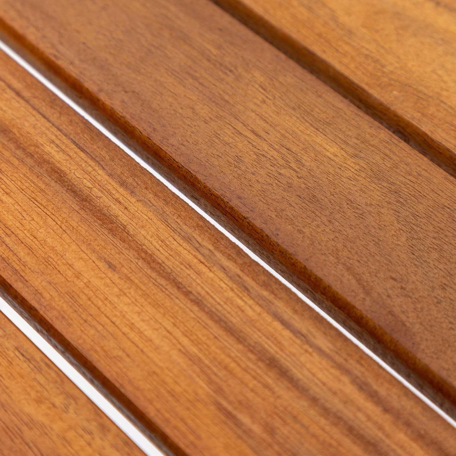 Set pranzo tavolo 90x90 cm e 4 sedie pieghevoli in legno di acacia e corda tortora - Yadira