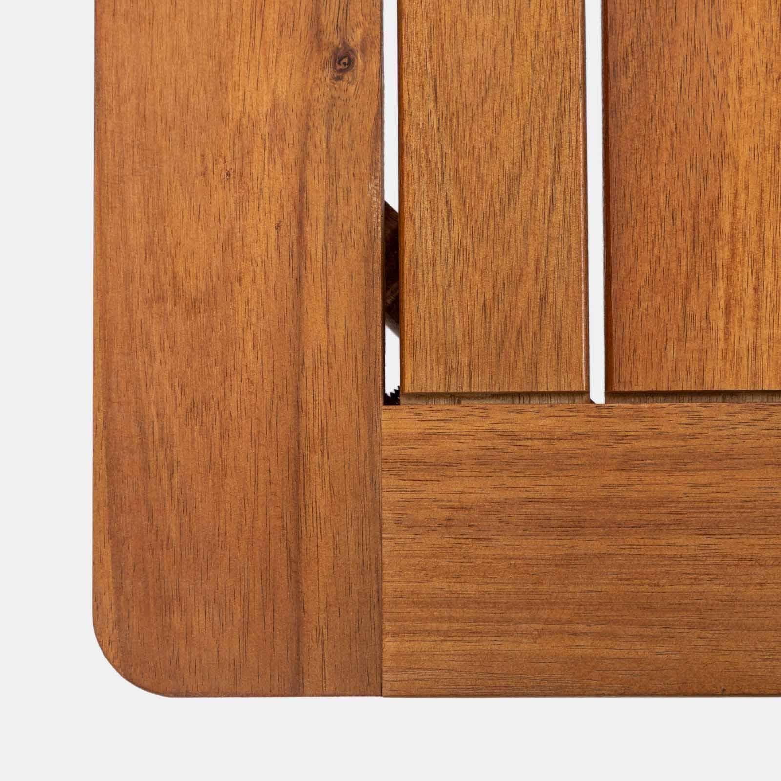 Set pranzo tavolo 90x90 cm e 4 sedie pieghevoli in legno di acacia e corda tortora - Yadira