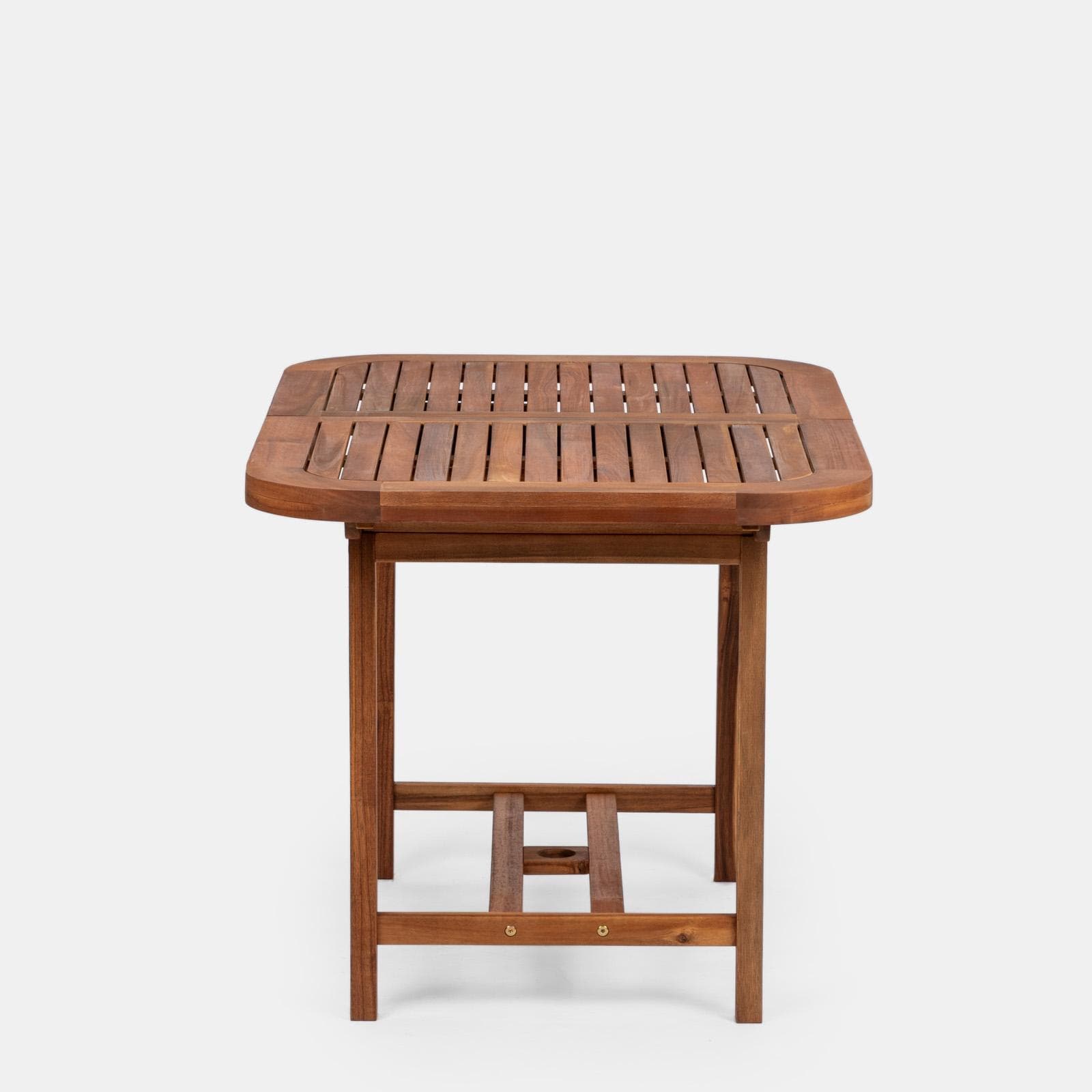 Set pranzo tavolo allungabile 120/160x80 cm e 4 sedie regolabili in legno di acacia - Paja