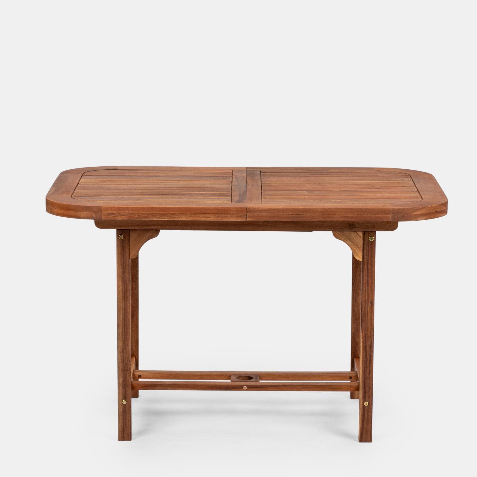 Set pranzo tavolo allungabile 120/160x80 cm e 4 sedie regolabili in legno di acacia - Paja