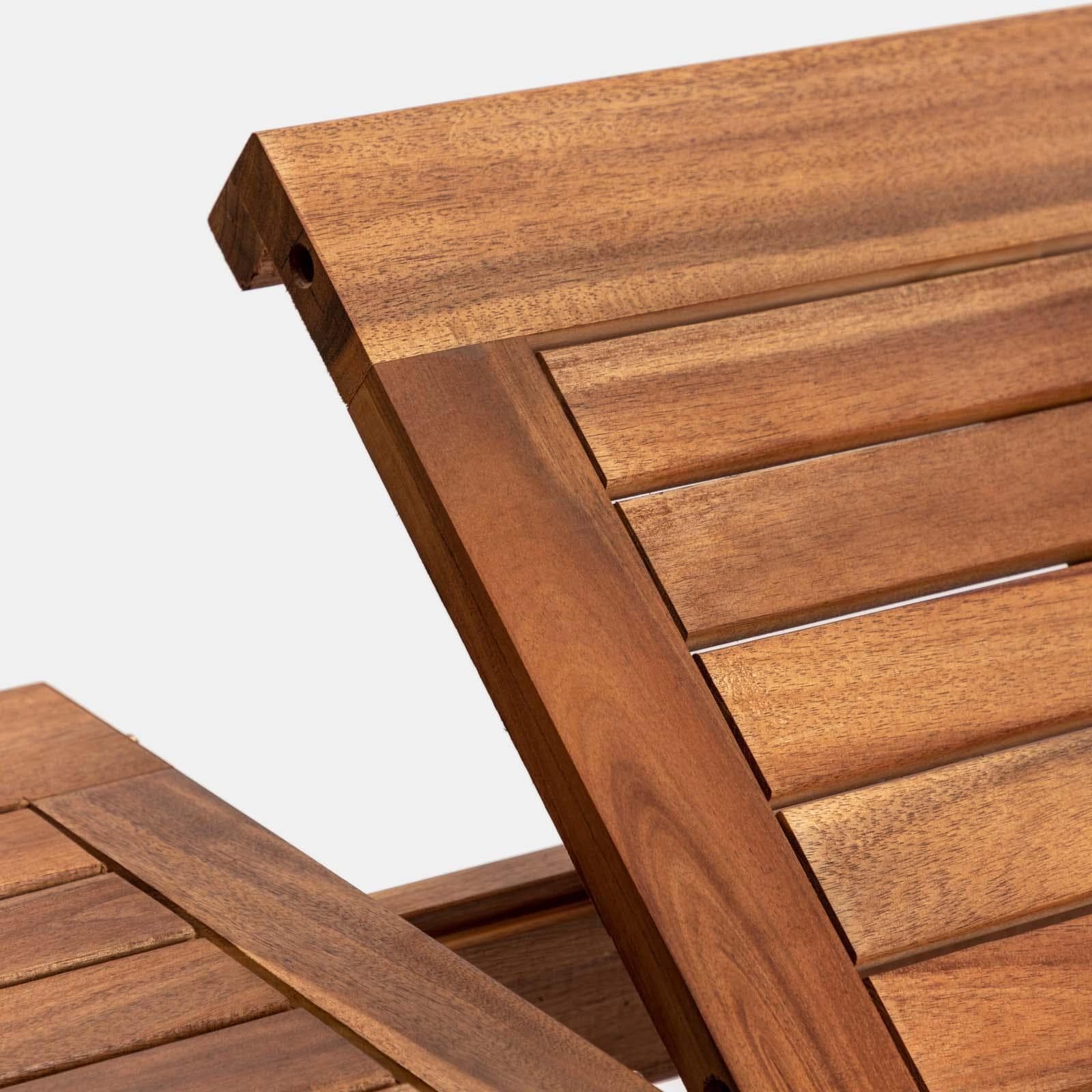 Set pranzo tavolo allungabile 120/160x80 cm e 4 sedie regolabili in legno di acacia - Paja