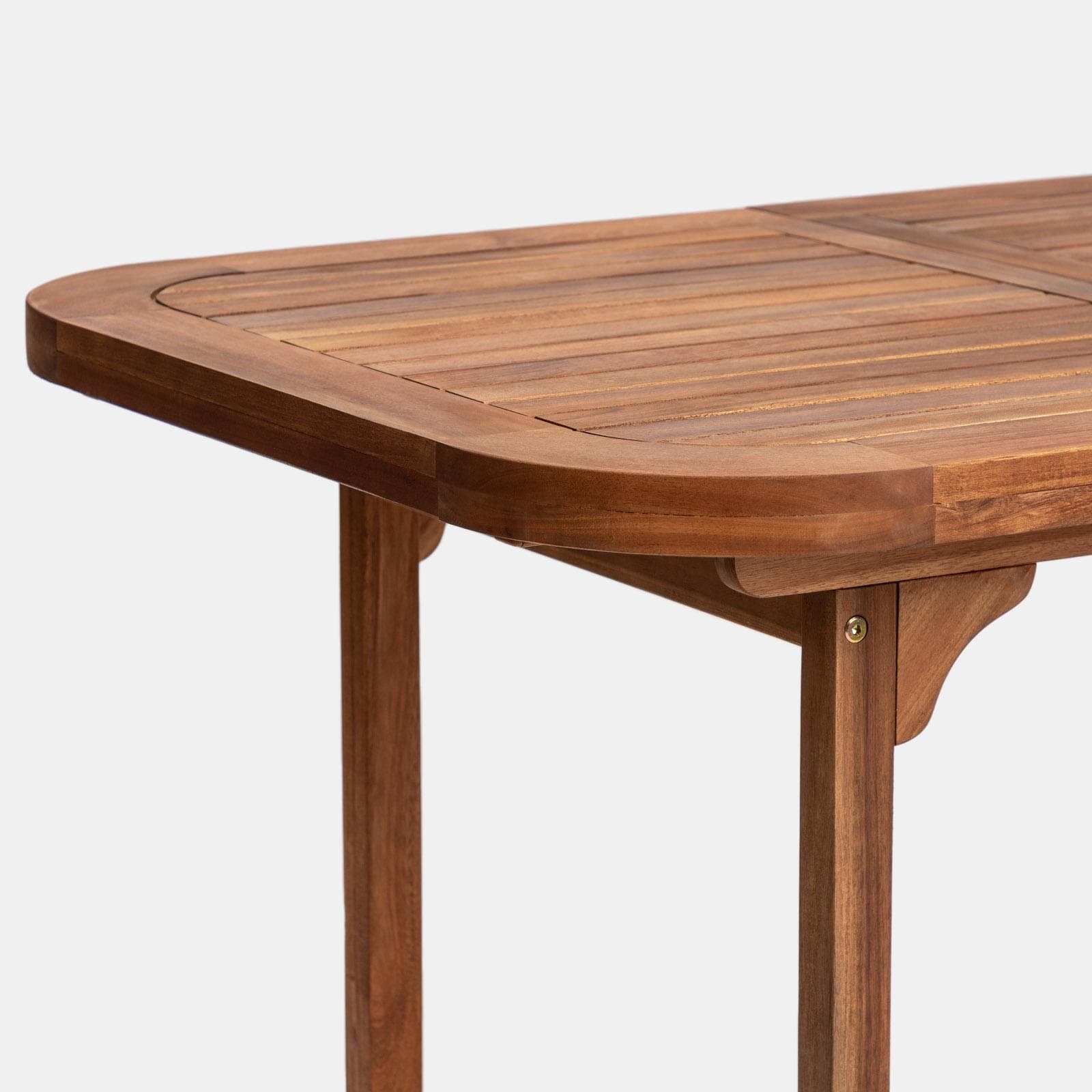 Set pranzo tavolo allungabile 120/160x80 cm e 4 sedie regolabili in legno di acacia - Paja