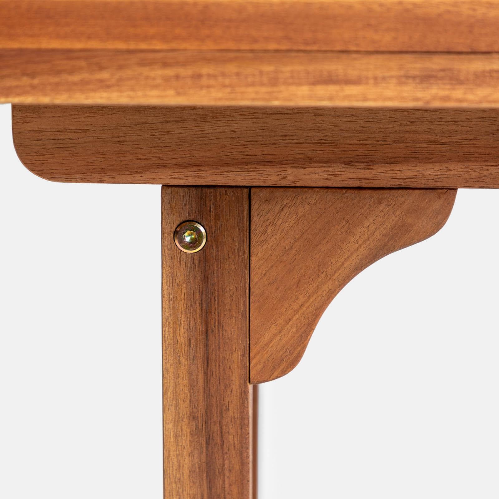 Set pranzo tavolo allungabile 120/160x80 cm e 4 sedie regolabili in legno di acacia - Paja