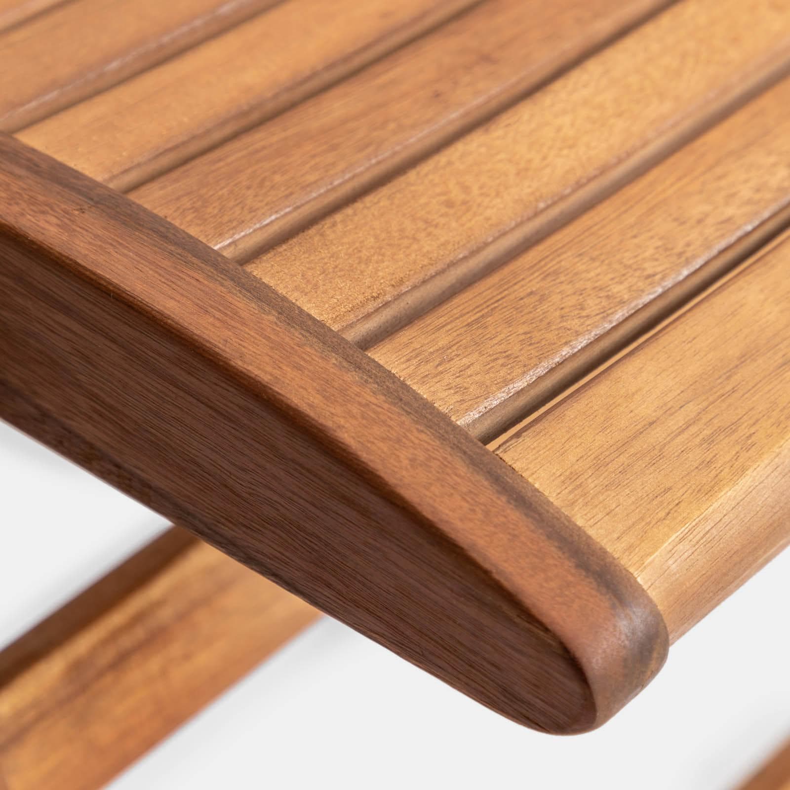 Set pranzo tavolo allungabile 120/160x80 cm e 4 sedie regolabili in legno di acacia - Paja