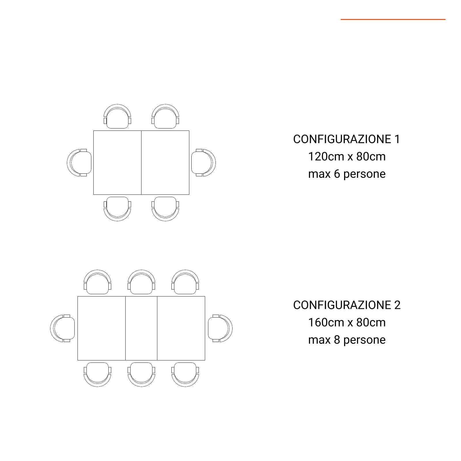 Set pranzo tavolo allungabile 120/160x80 cm e 4 sedie regolabili in legno di acacia - Paja