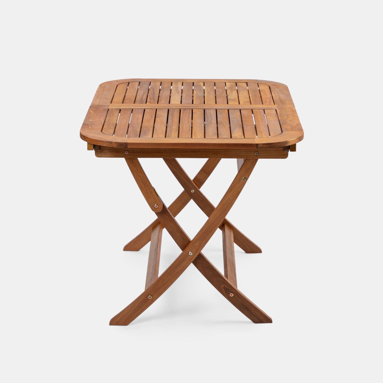 Set pranzo tavolo allungabile pieghevole 120/160x80 cm e 4 sedie in legno di acacia - Paja