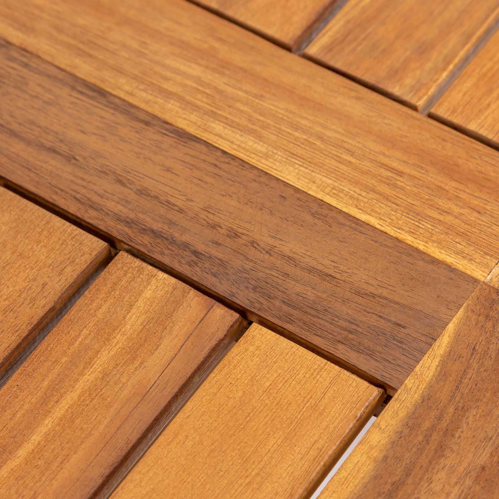 Set pranzo tavolo allungabile pieghevole 120/160x80 cm e 4 sedie in legno di acacia - Paja