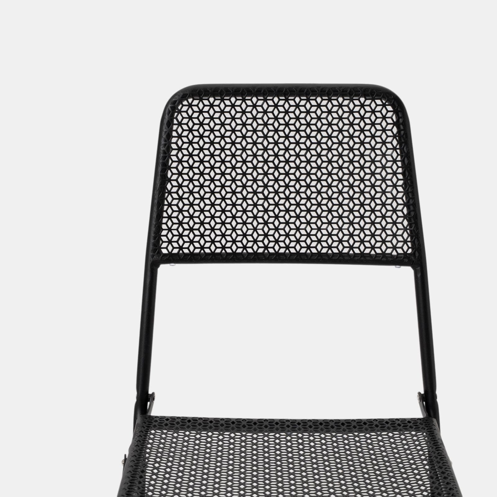 Set bistrot tavolo pieghevole 60x60 cm e 2 sedie pieghevoli in acciaio nero - Faber