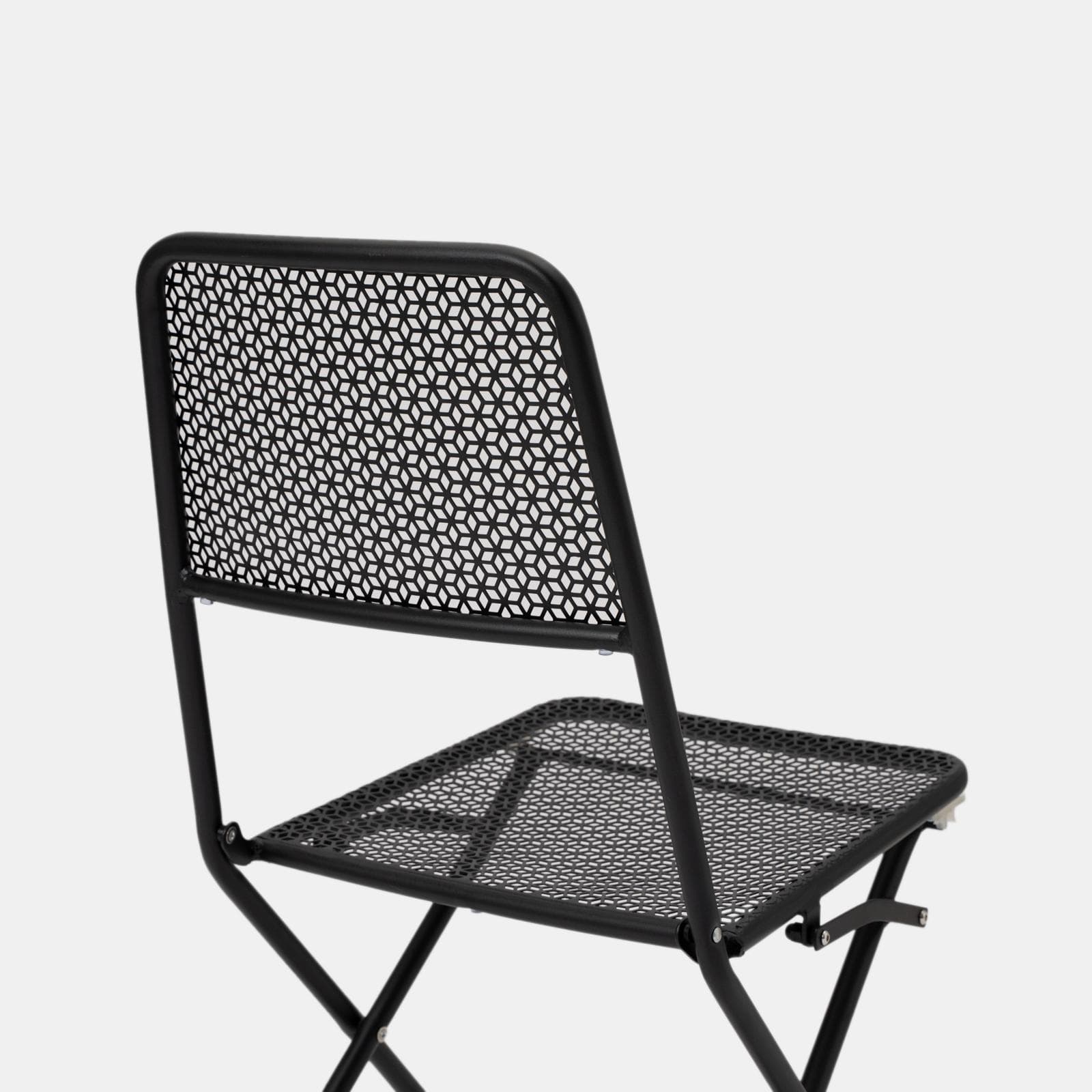 Set bistrot tavolo pieghevole 60x60 cm e 2 sedie pieghevoli in acciaio nero - Faber