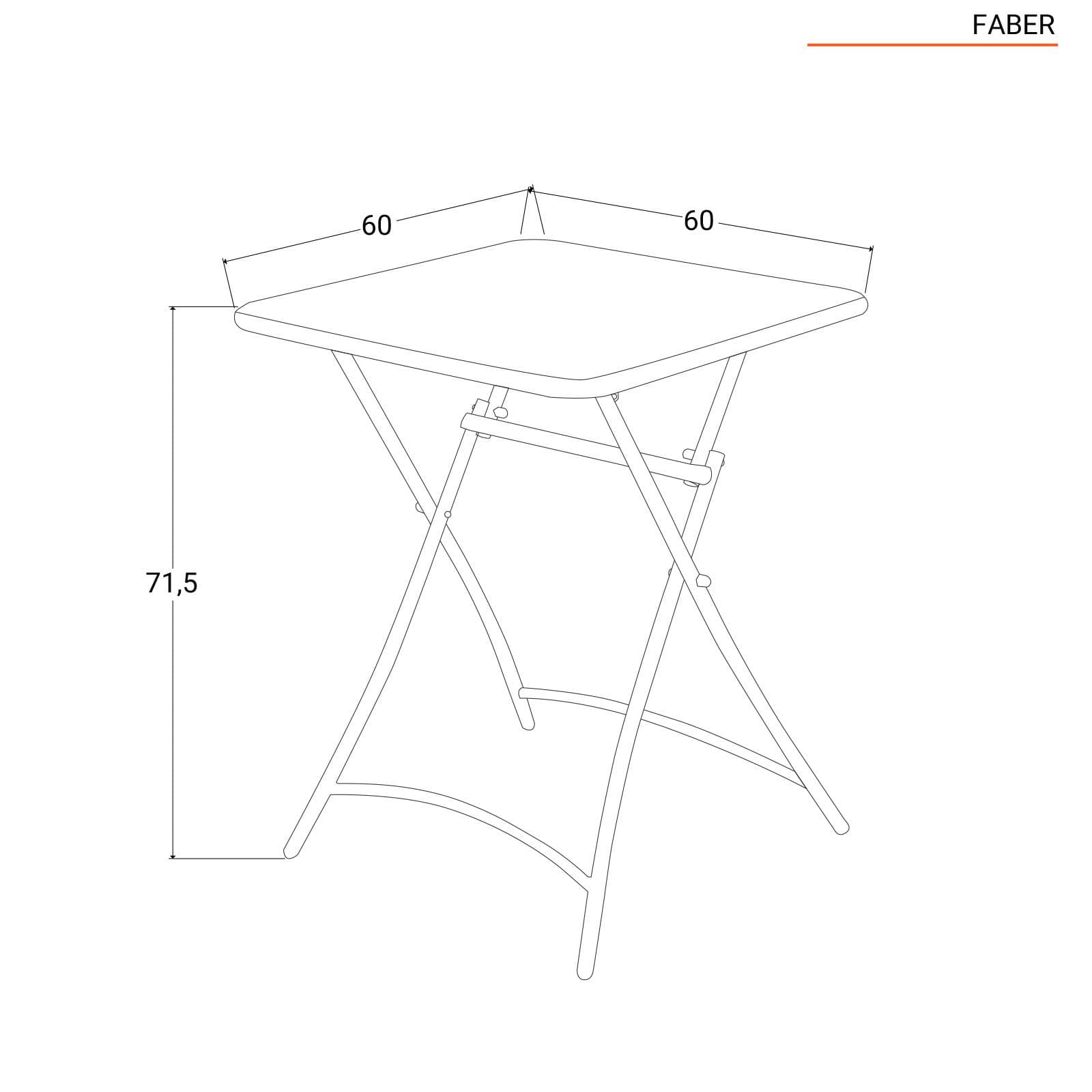 Set bistrot tavolo pieghevole 60x60 cm e 2 sedie pieghevoli in acciaio nero - Faber