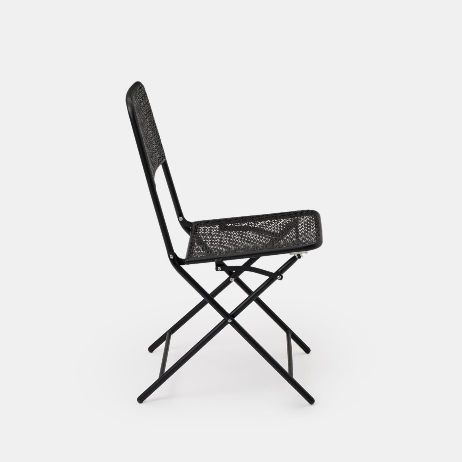 Set bistrot tavolo pieghevole 60x60 cm e 2 sedie pieghevoli in acciaio nero - Faber