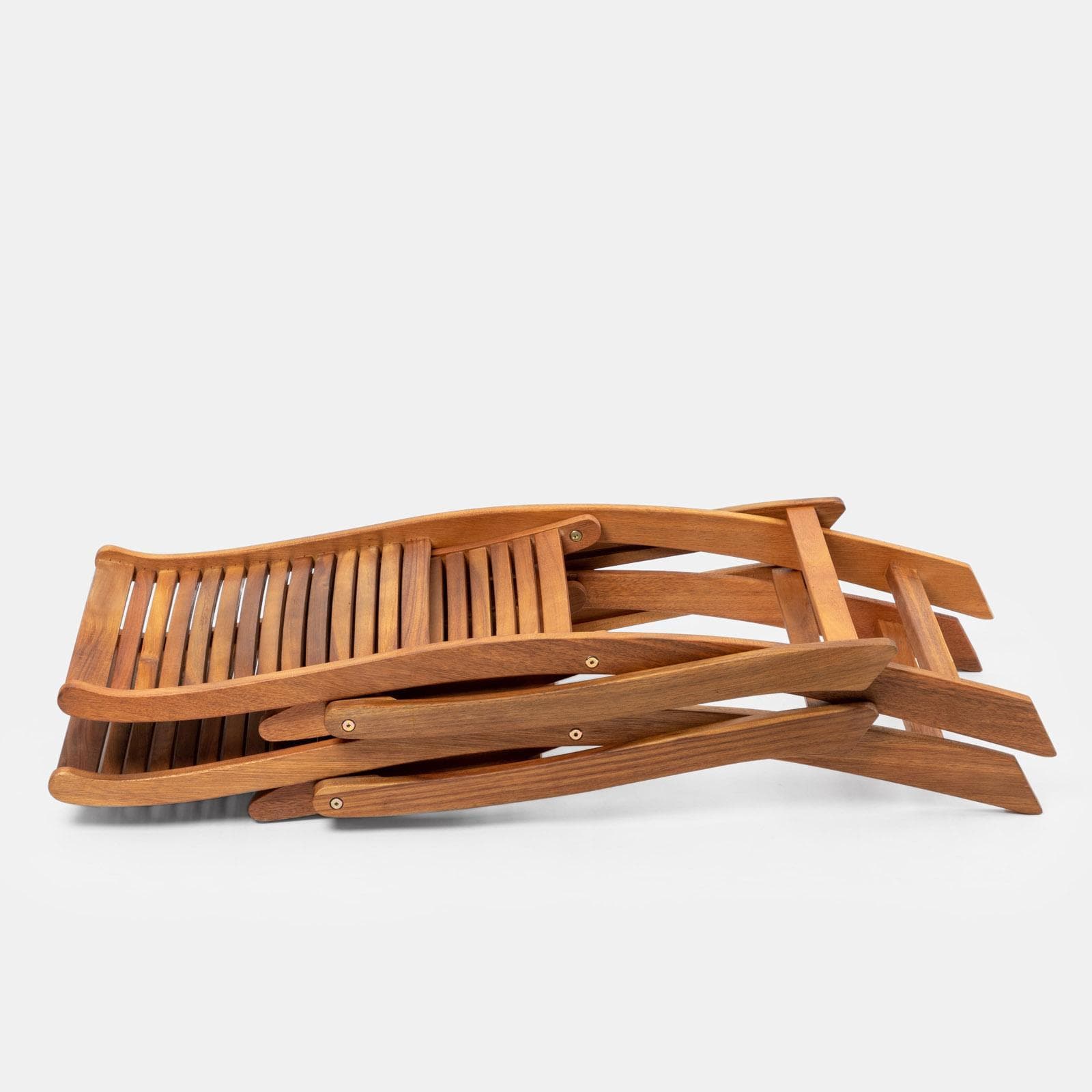 Set pranzo tavolo rotondo 110 cm e 4 sedie pieghevoli in legno di acacia - Paja