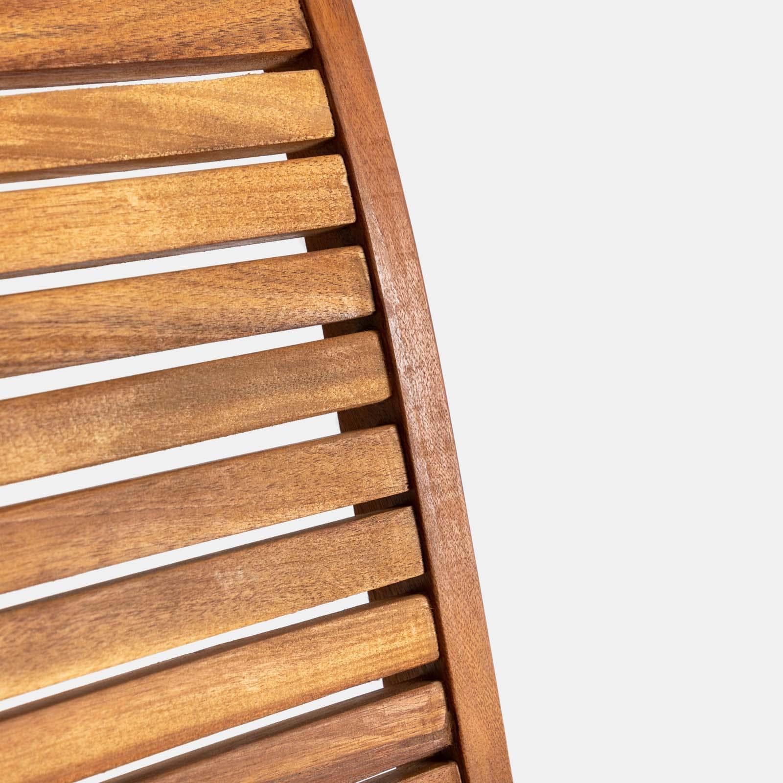 Set pranzo tavolo rotondo 110 cm e 4 sedie pieghevoli in legno di acacia - Paja