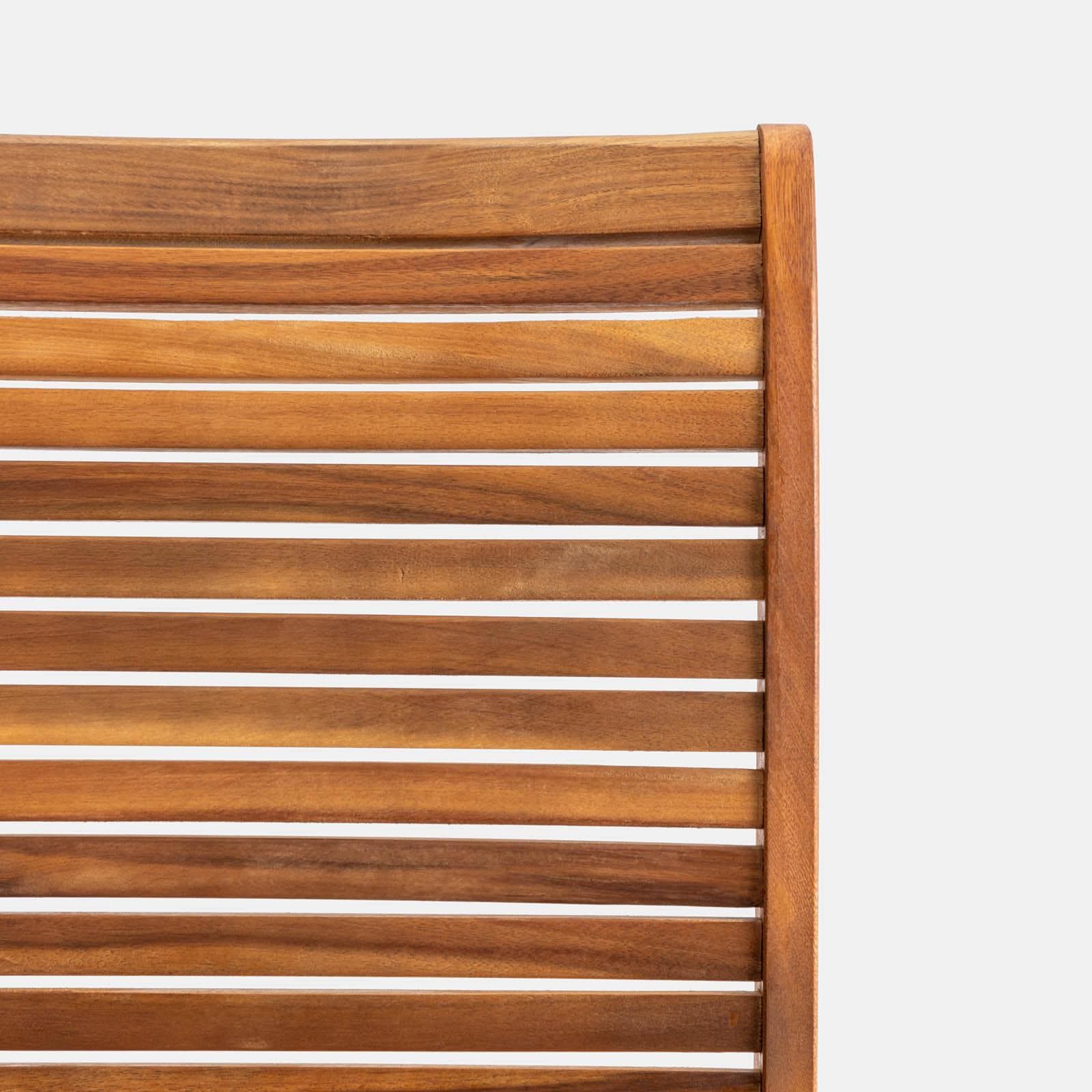 Set pranzo tavolo rotondo 110 cm e 4 sedie pieghevoli in legno di acacia - Paja