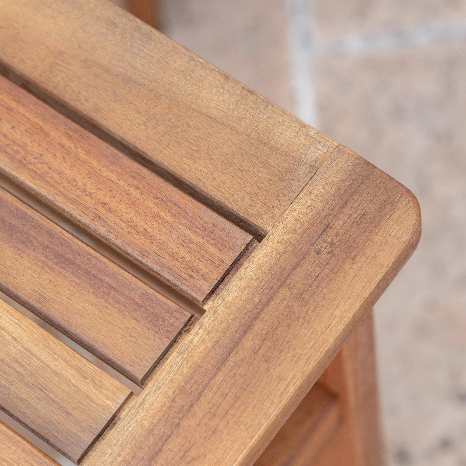Set relax divano due poltrone e tavolino da caffè in legno di acacia con cuscini imbottiti - Paja