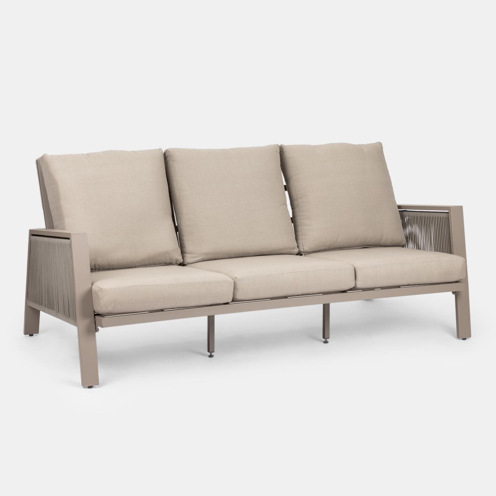 Set relax da esterni 5 posti tortora con cuscini tortora - Calliope