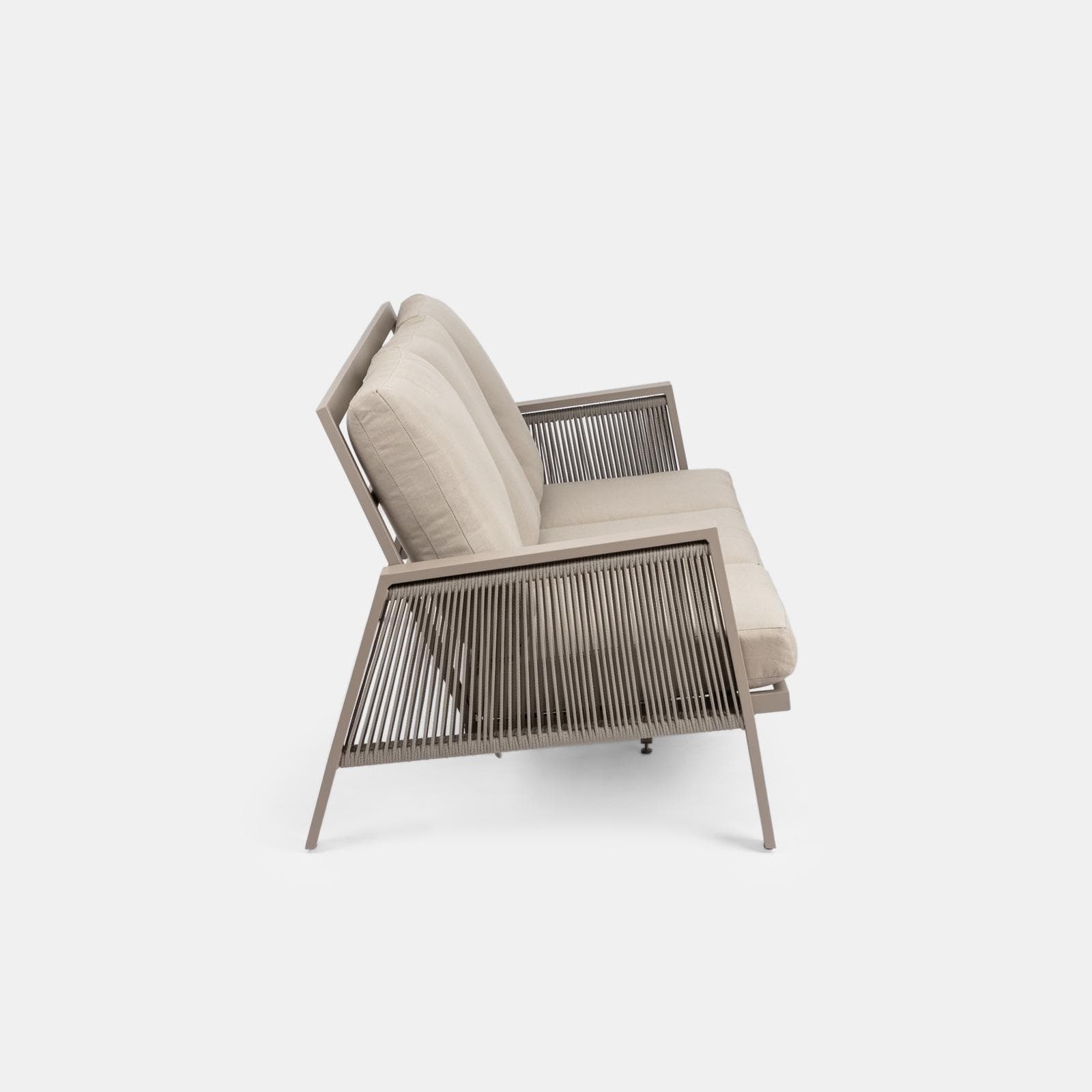 Set relax da esterni 5 posti tortora con cuscini tortora - Calliope