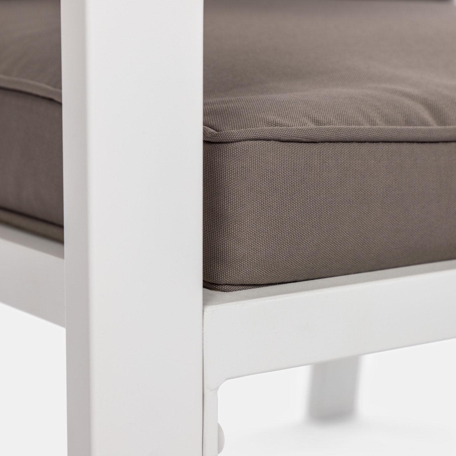 Set relax da giardino in alluminio bianco e cuscini tortora - Persico