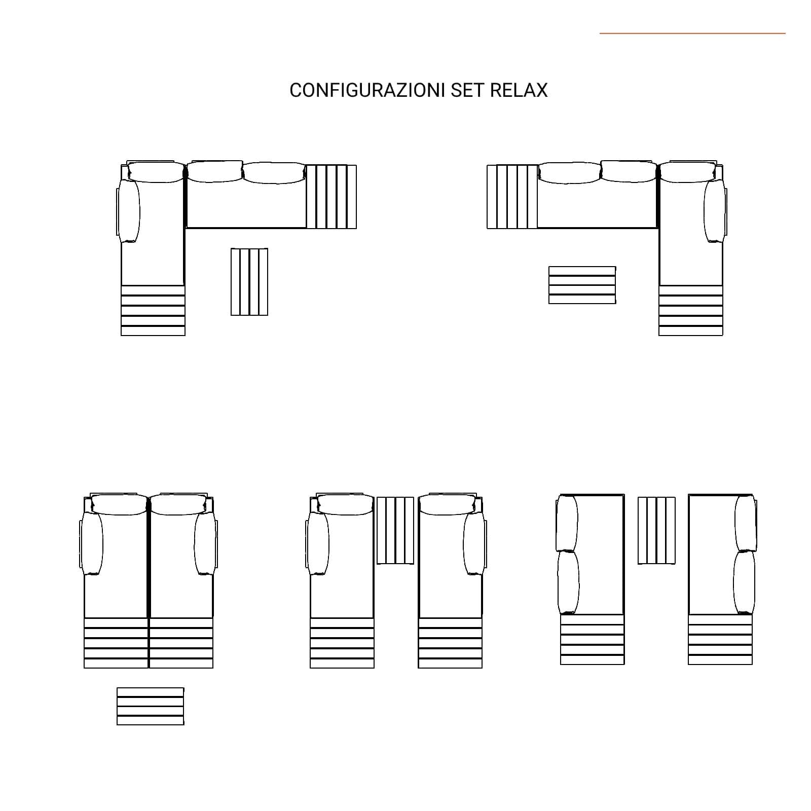 Set relax modulare in alluminio antracite e dettagli effetto legno con cuscini tortora - Scilla