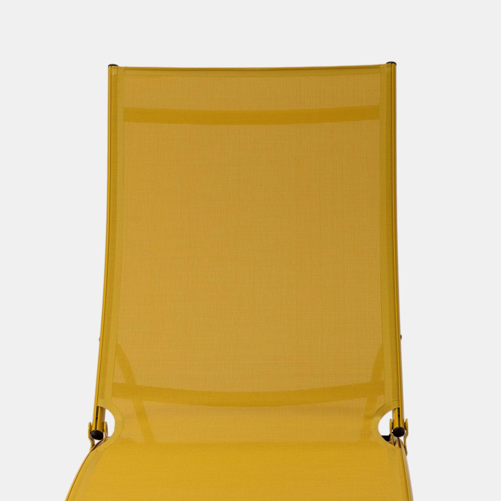 Set relax due poltrone in textilene e tavolino da caffè 44x43 cm in alluminio senape - Jonit