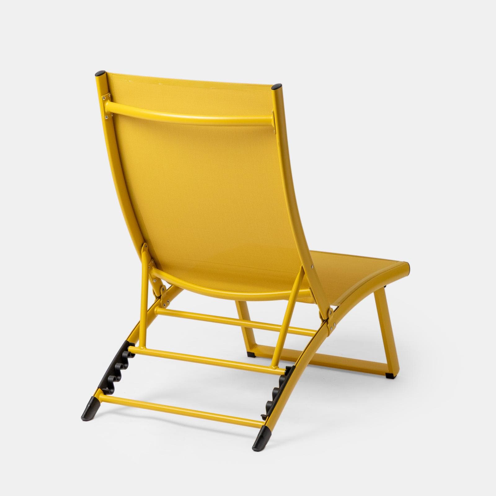 Set relax due poltrone in textilene e tavolino da caffè 44x43 cm in alluminio senape - Jonit