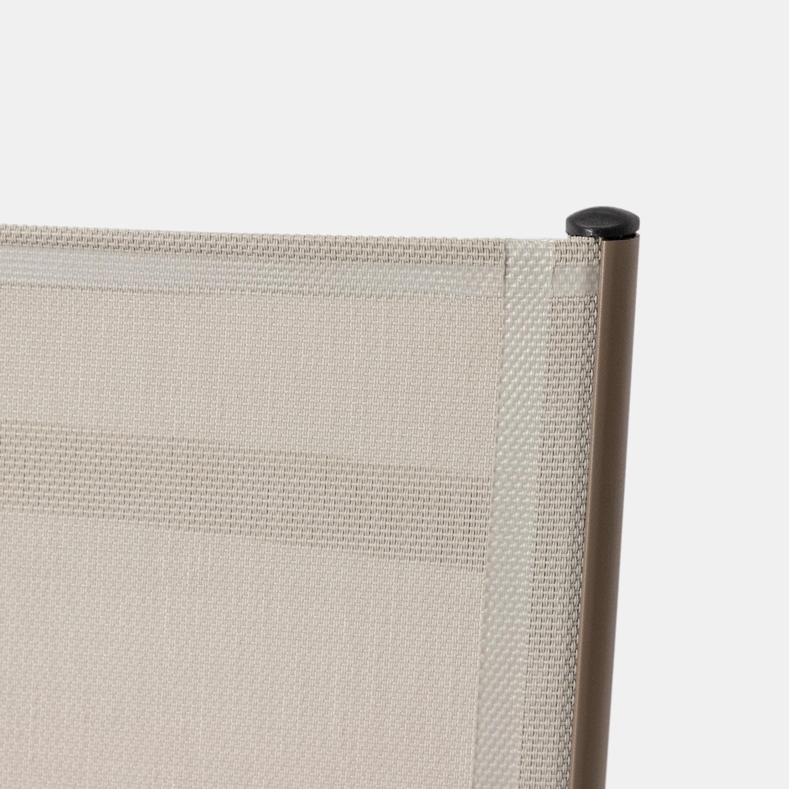 Set relax due poltrone in textilene e tavolino da caffè 44x43 cm in alluminio tortora - Jonit