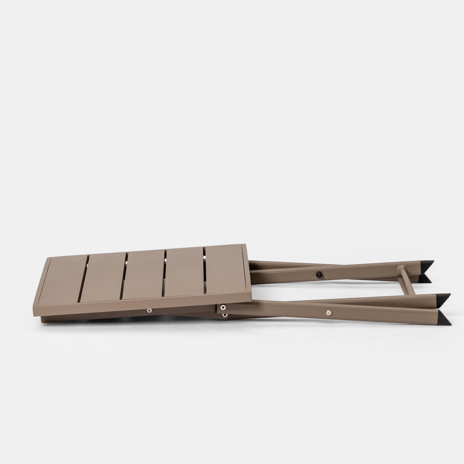 Set relax due poltrone in textilene e tavolino da caffè 44x43 cm in alluminio tortora - Jonit