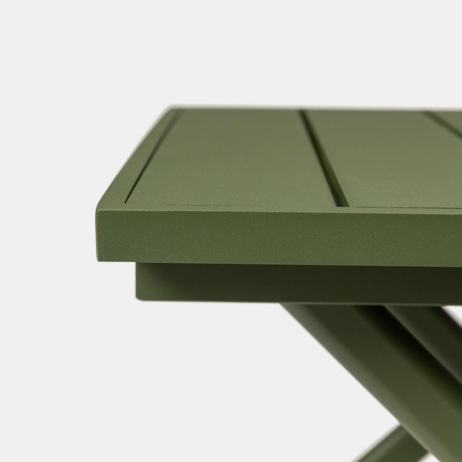 Set relax due poltrone in textilene e tavolino da caffè 44x43 cm in alluminio verde foresta - Jonit