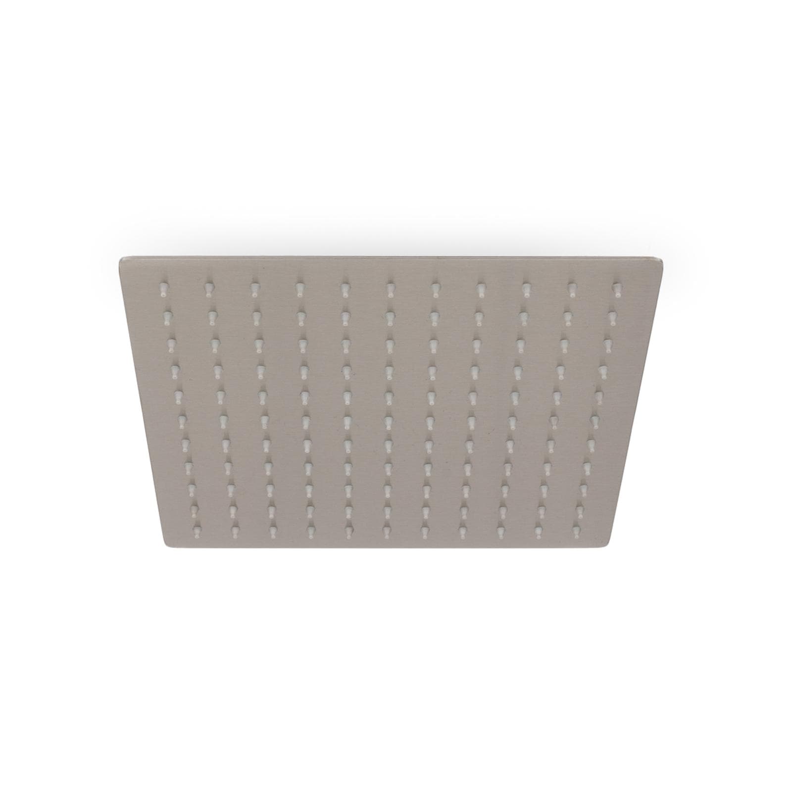Set soffione ultraslim 20x20 cm con braccio quadrato 40 cm spazzolato