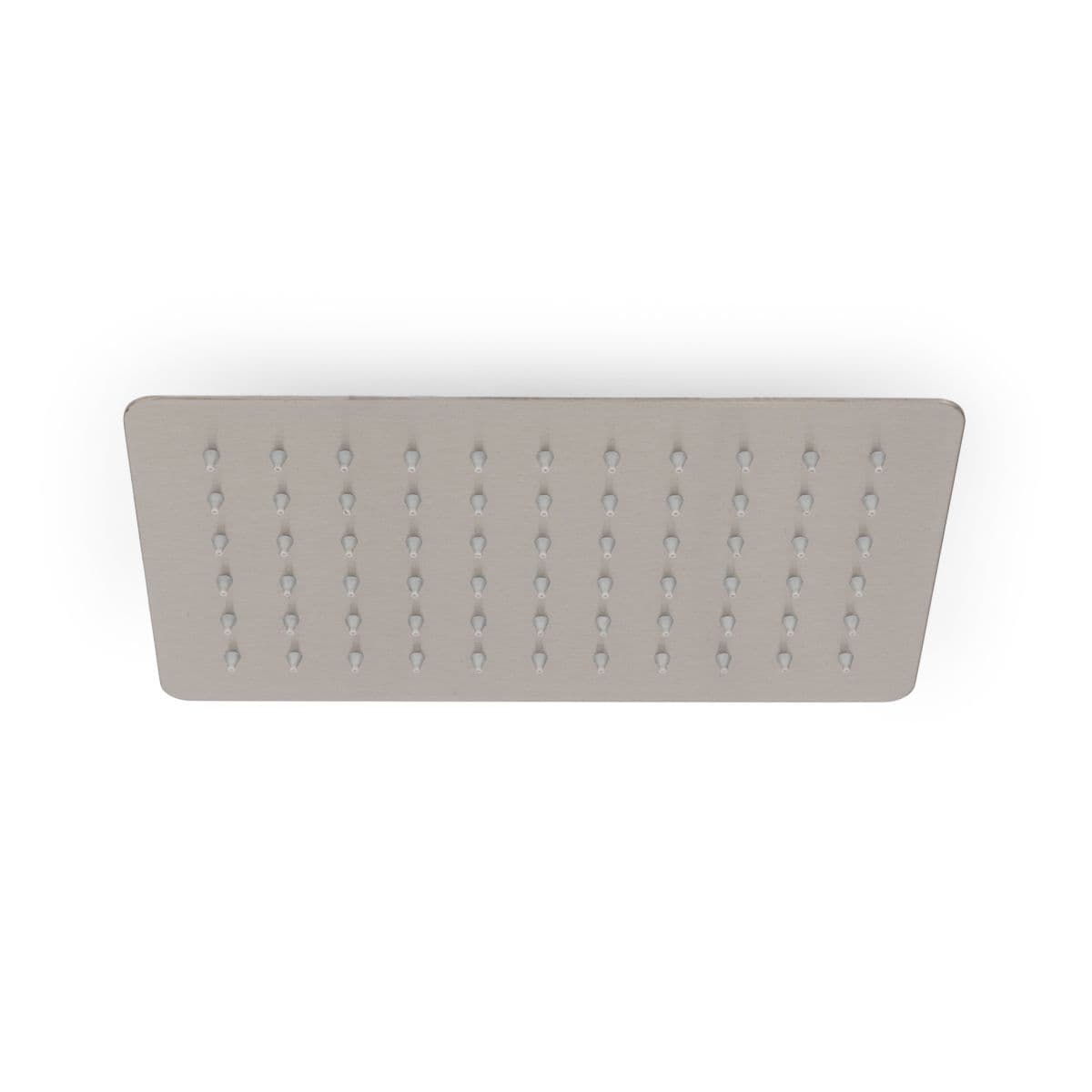 Set soffione ultraslim 25x15 cm con braccio doccia a gomito 35 cm spazzolato