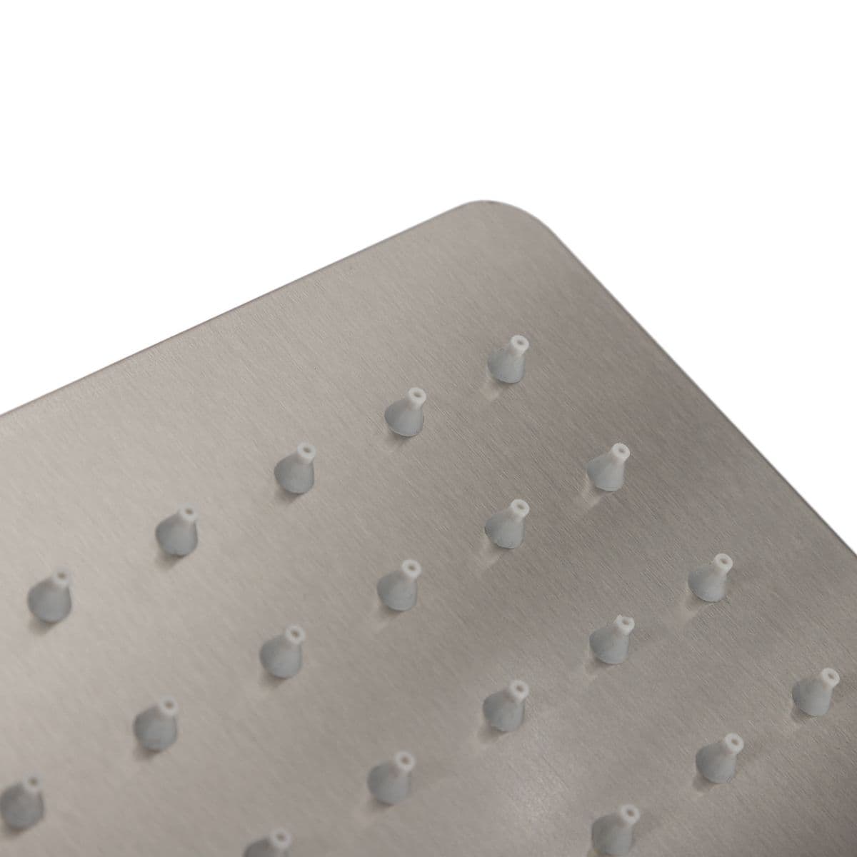Set soffione ultraslim 25x15 cm con braccio doccia a gomito 35 cm spazzolato