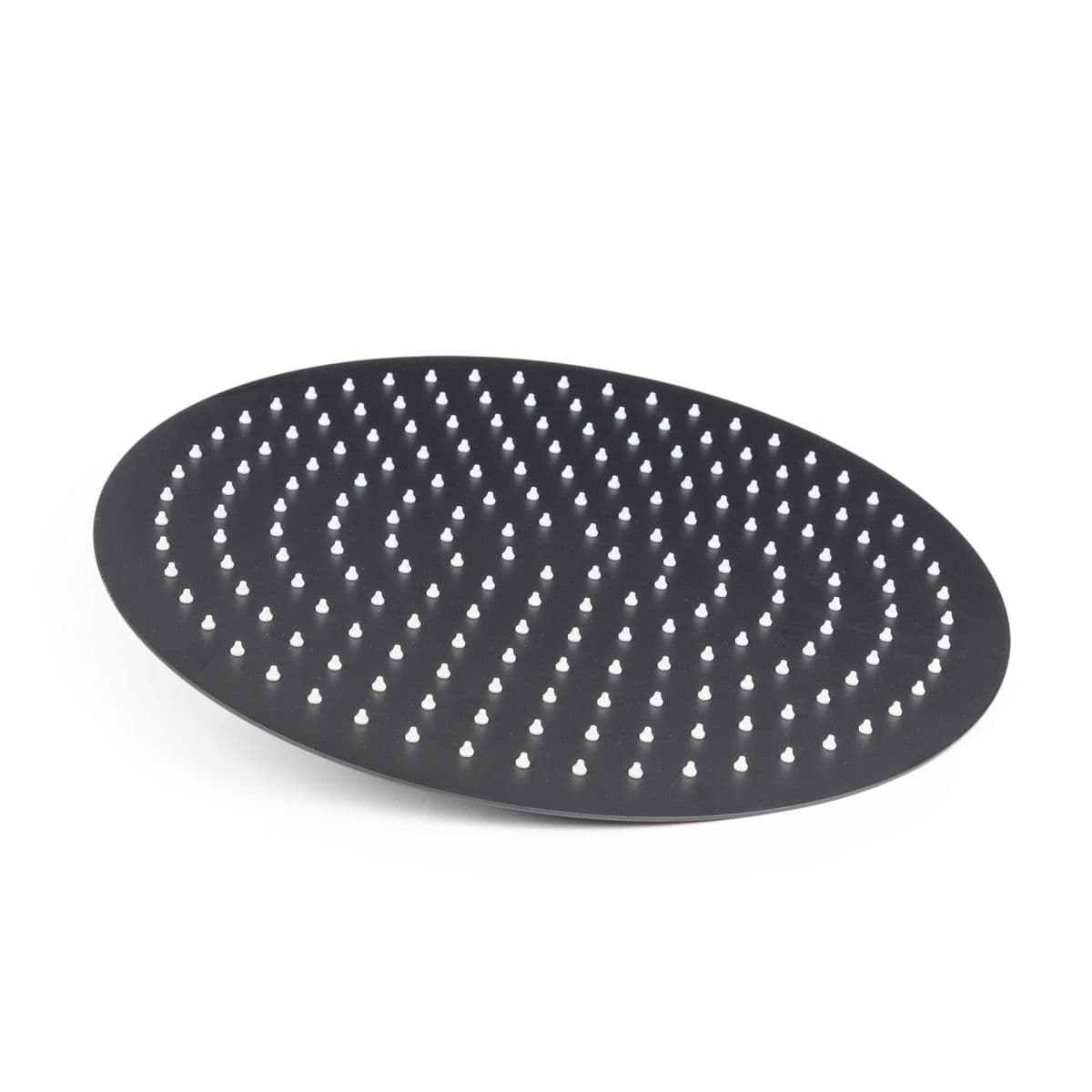 Set soffione ultraslim 40 cm con braccio doccia 35 cm nero opaco