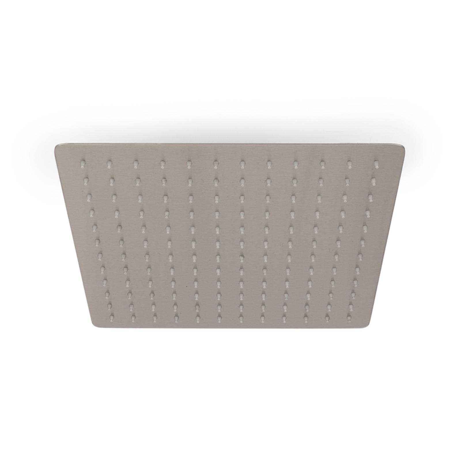 Set soffione ultraslim 40x40 cm con braccio doccia a gomito 40 cm spazzolato