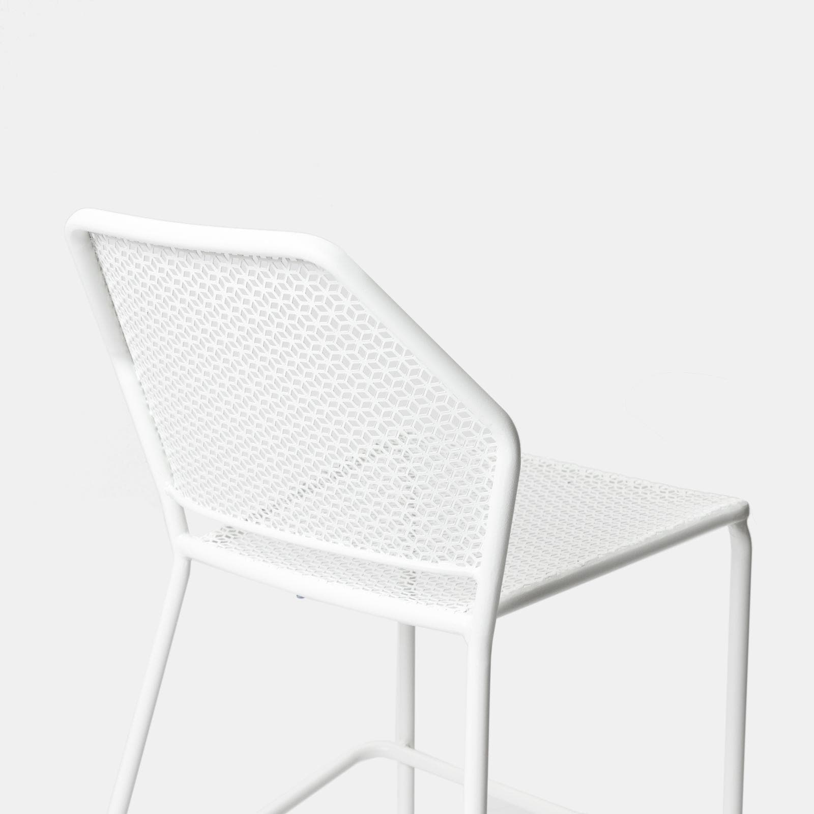 Sgabello da giardino in metallo bianco - Dama