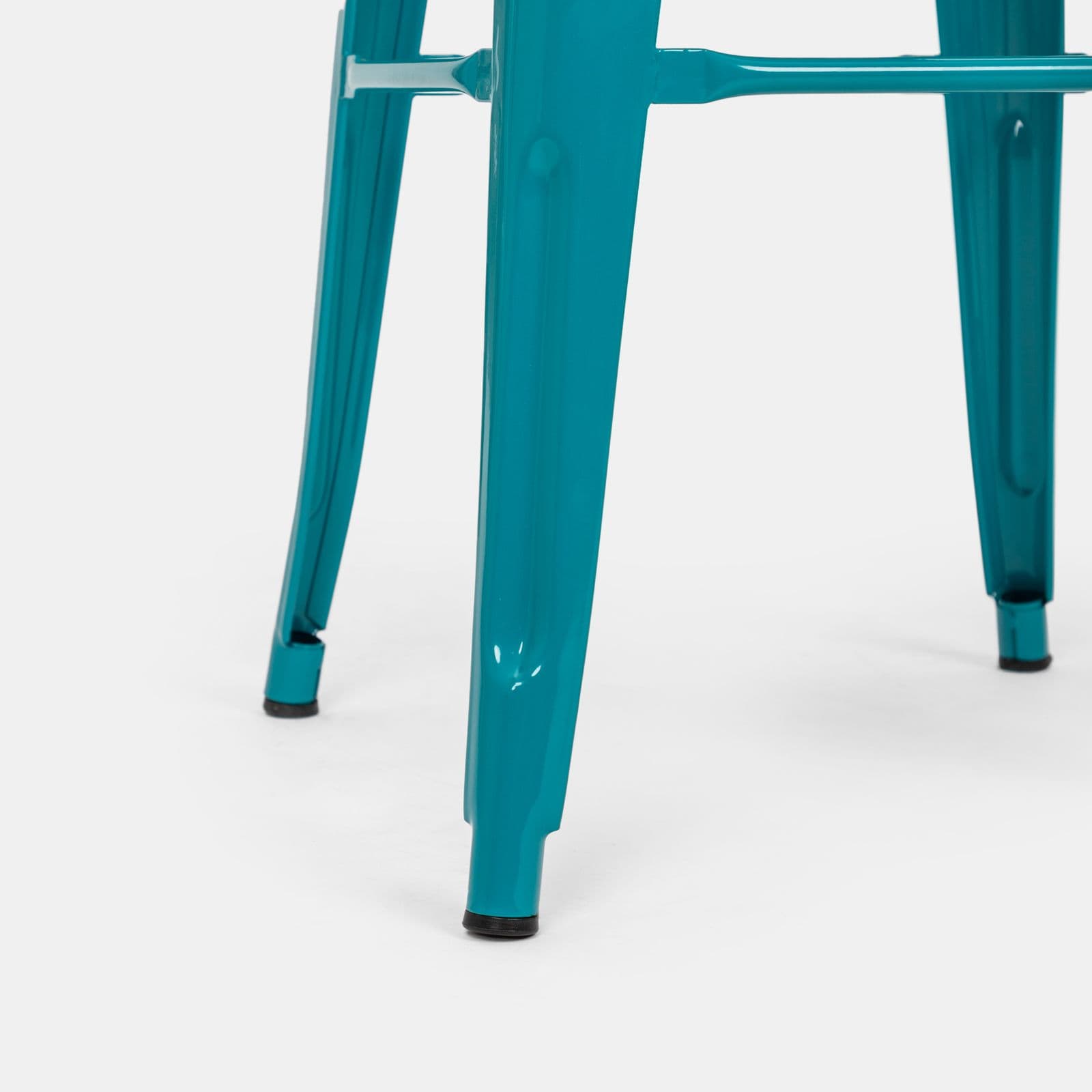 Sgabello da giardino impilabile stile industrial in metallo blu petrolio - Farley