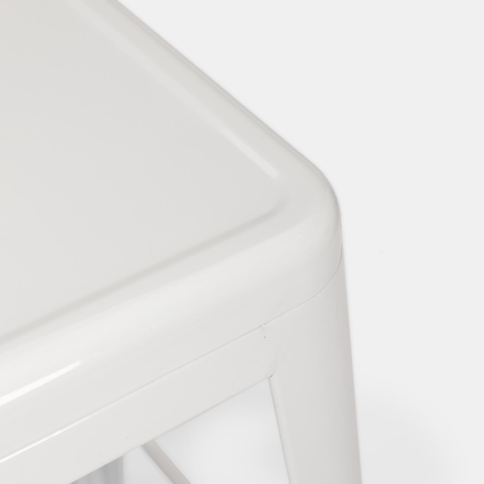 Sgabello impilabile stile industrial in metallo bianco - Farley