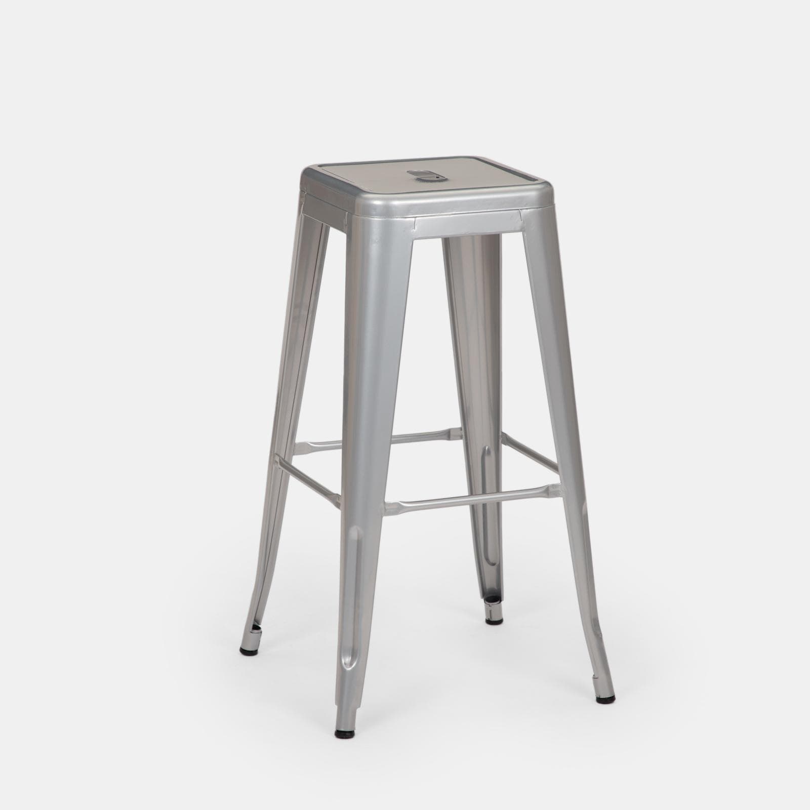 Sgabello impilabile stile industrial in metallo grigio - Farley