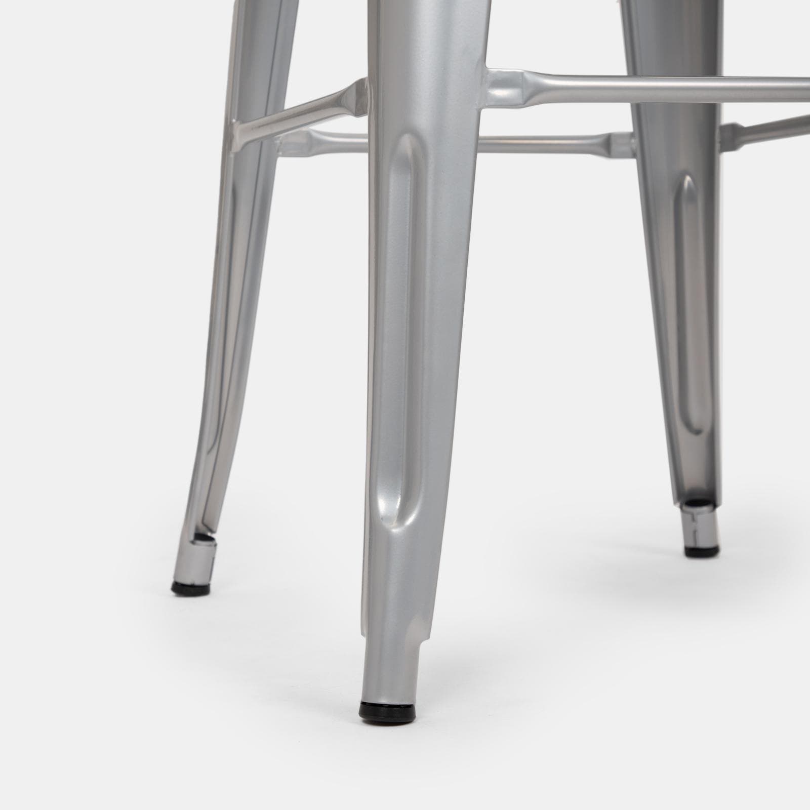Sgabello impilabile stile industrial in metallo grigio - Farley