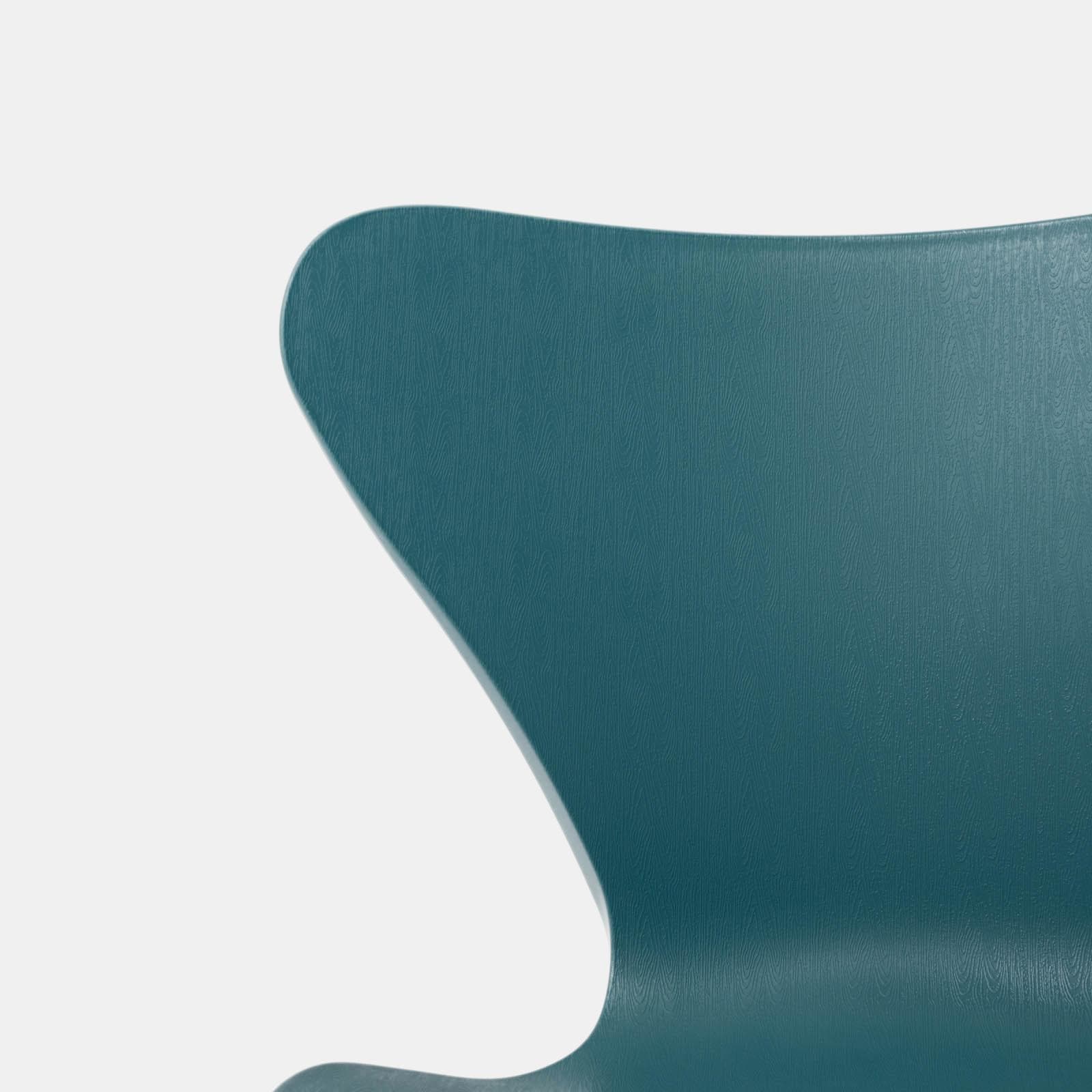 Sgabello in polipropilene blu petrolio con seduta effetto legno e gambe oro - Dolly