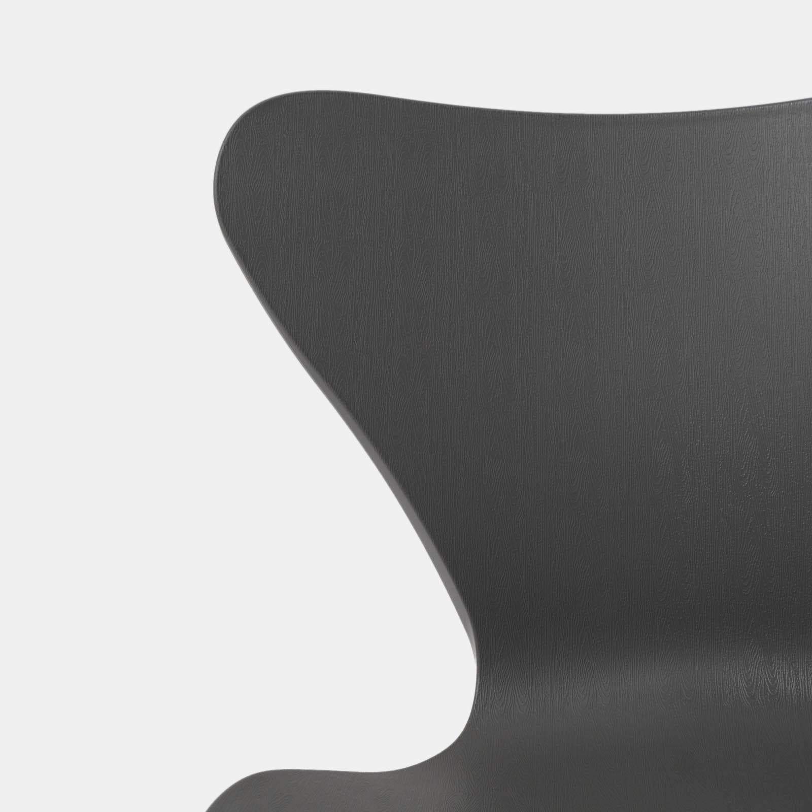 Sgabello in polipropilene grigio scuro con seduta effetto legno e gambe in metallo nero - Dolly