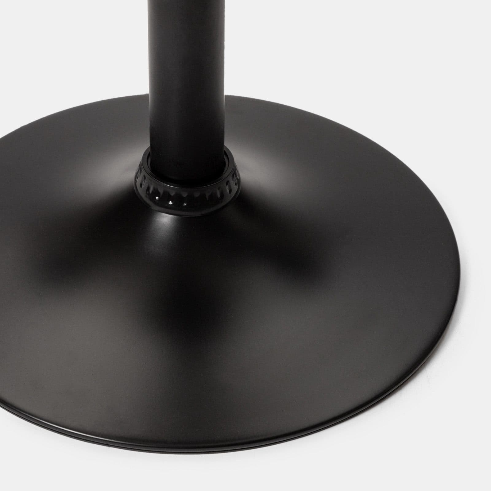 Sgabello in similpelle trapuntato grigio con base nera ed altezza regolabile - Kerm