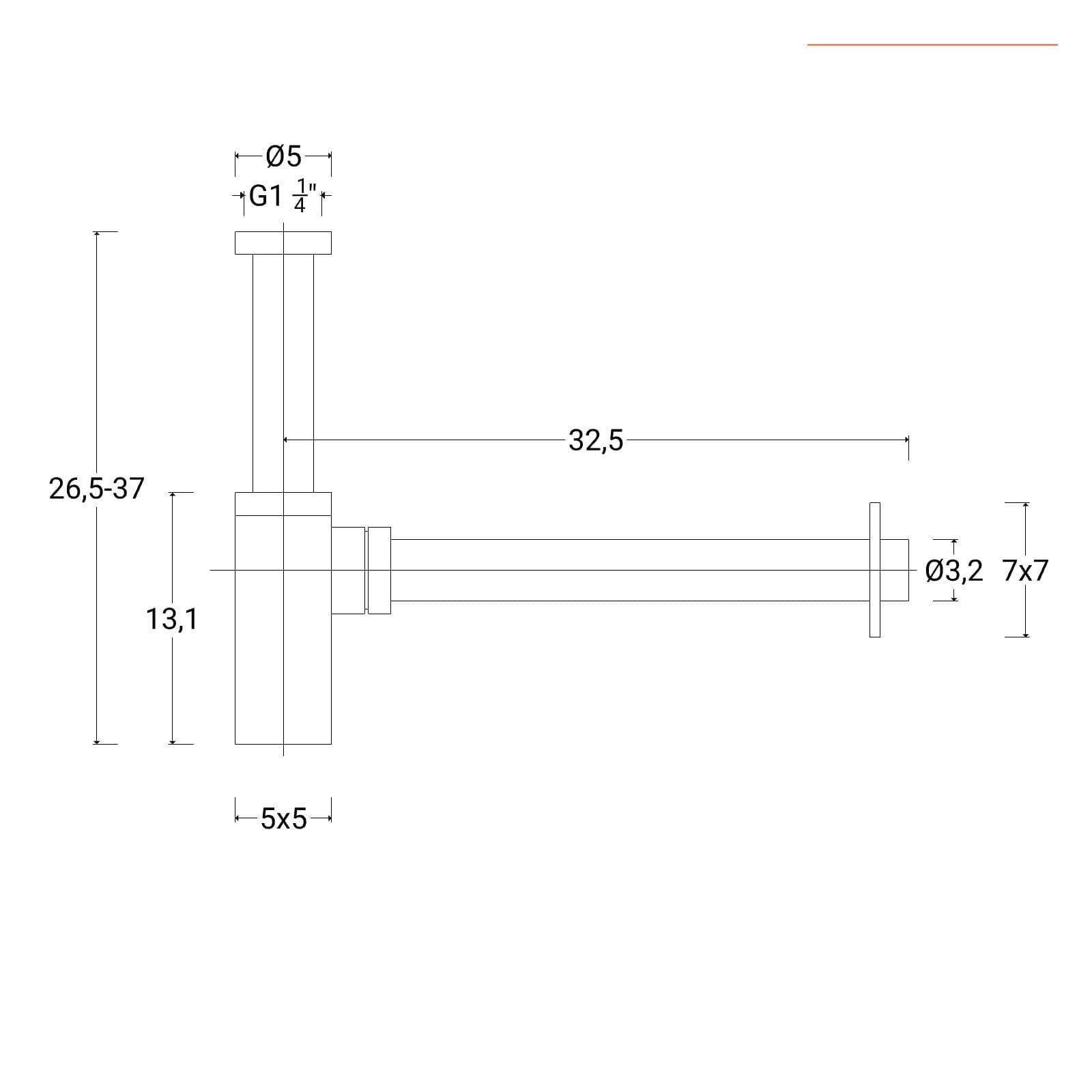 Sifone squadrato per lavabo in acciaio inox 316 satinato – Pure
