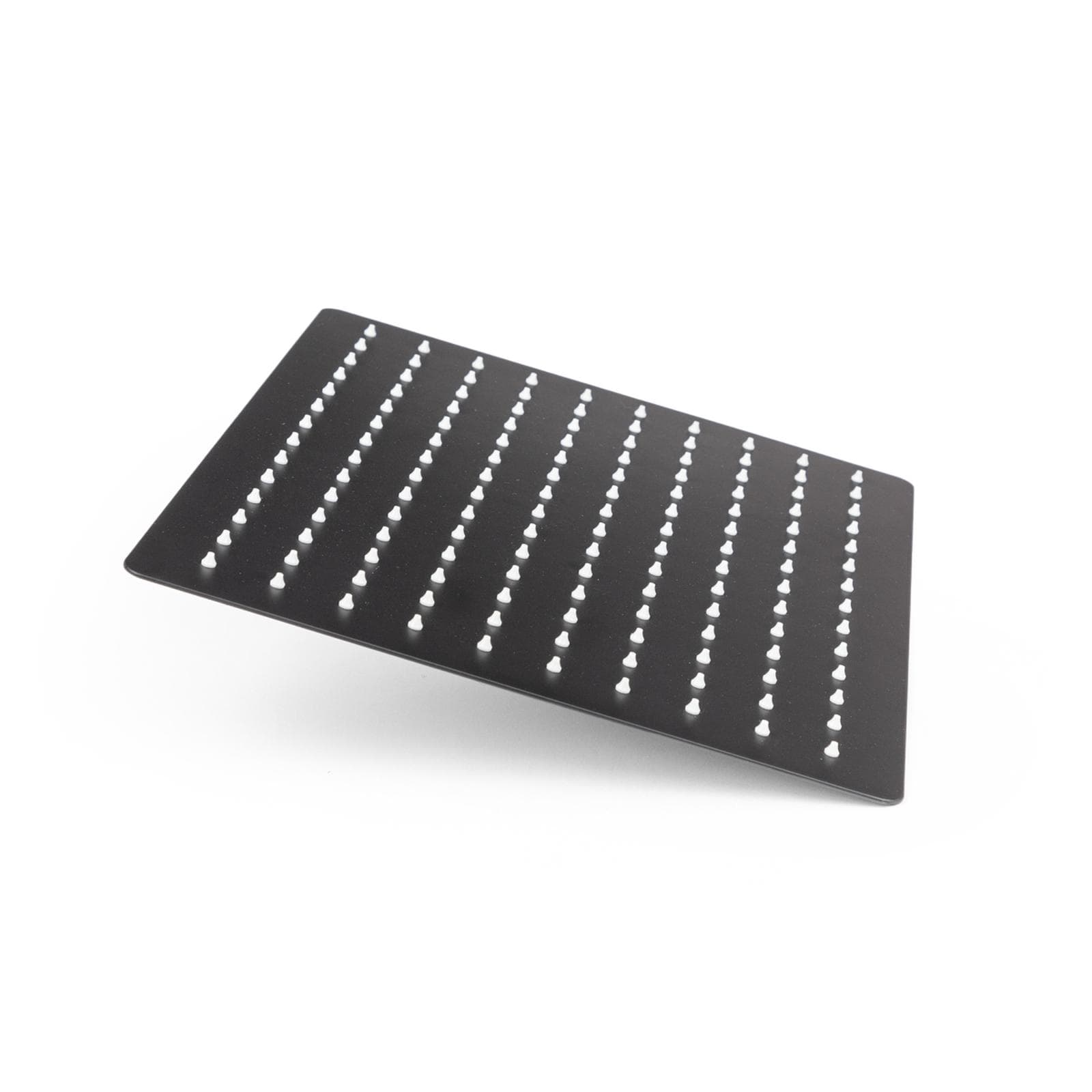 Soffione doccia 40 x 30 cm ultraslim anticalcare in acciaio nero opaco orientabile