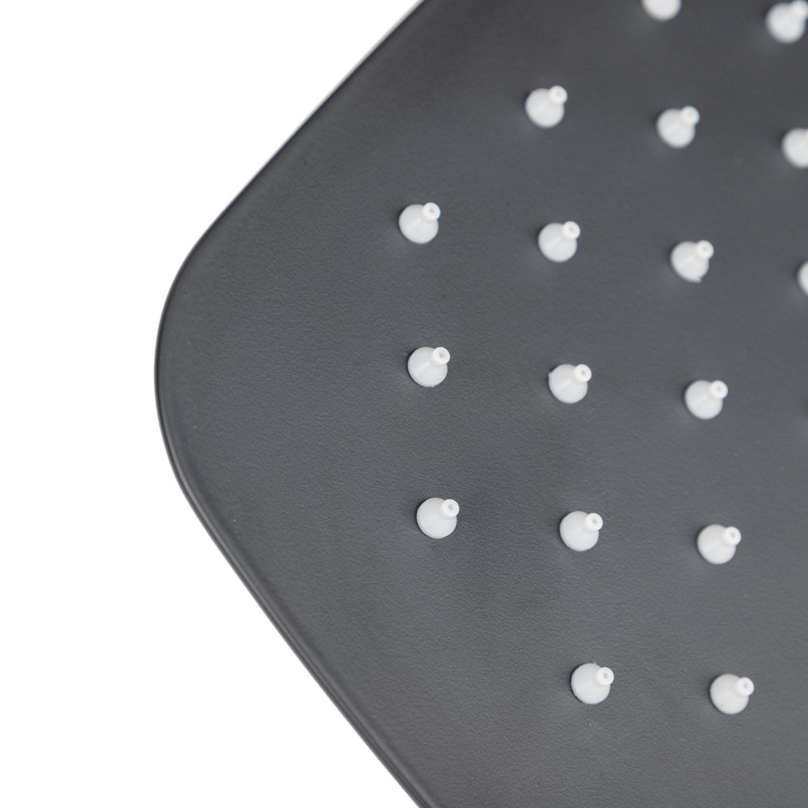 Soffione doccia nero opaco orientabile in acciaio ultraslim 30x20 cm anticalcare