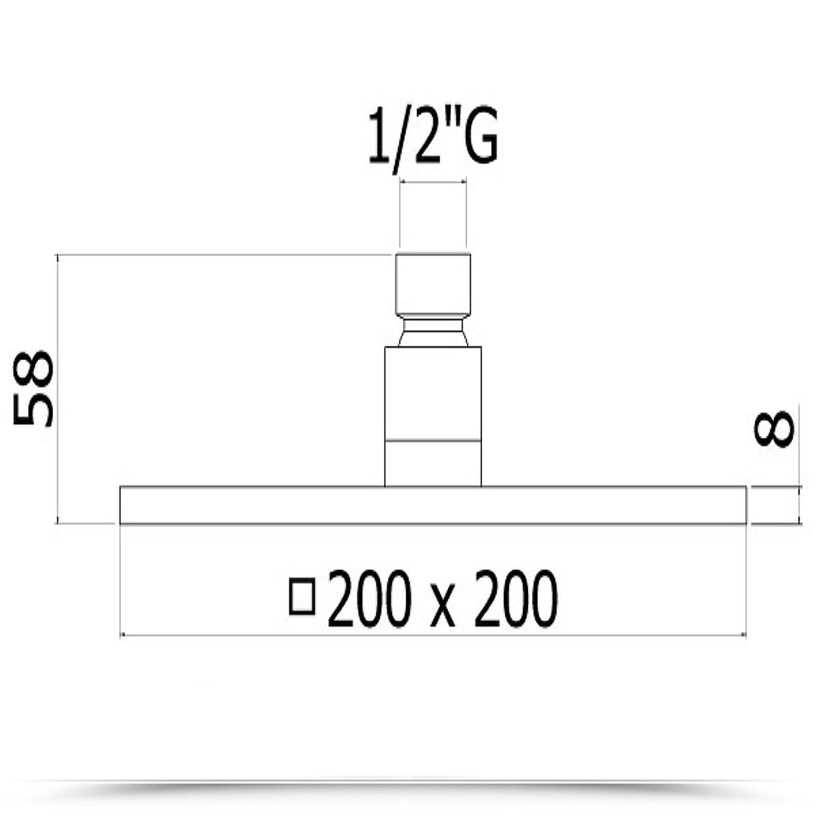 Soffione quadrato ispezionabile 20 x 20 cm in metallo cromato - Syncro di Paffoni