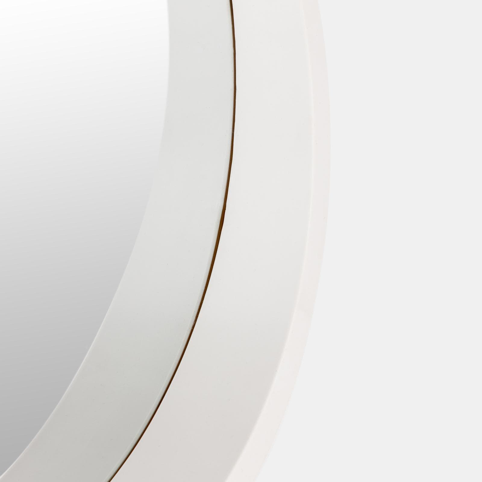 Specchio Ø 50 cm con cornice e cordino in polipropilene bianco - Maize