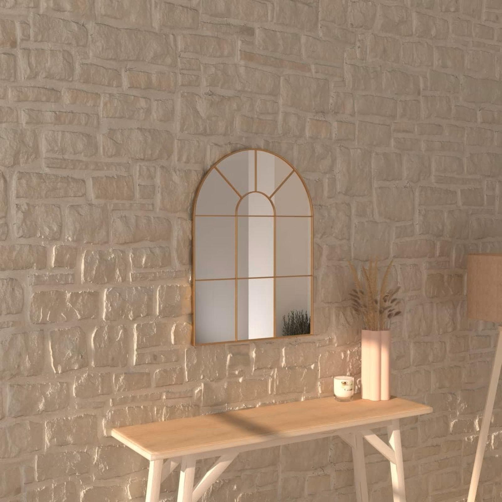 Specchio 54x74 cm con telaio in metallo oro