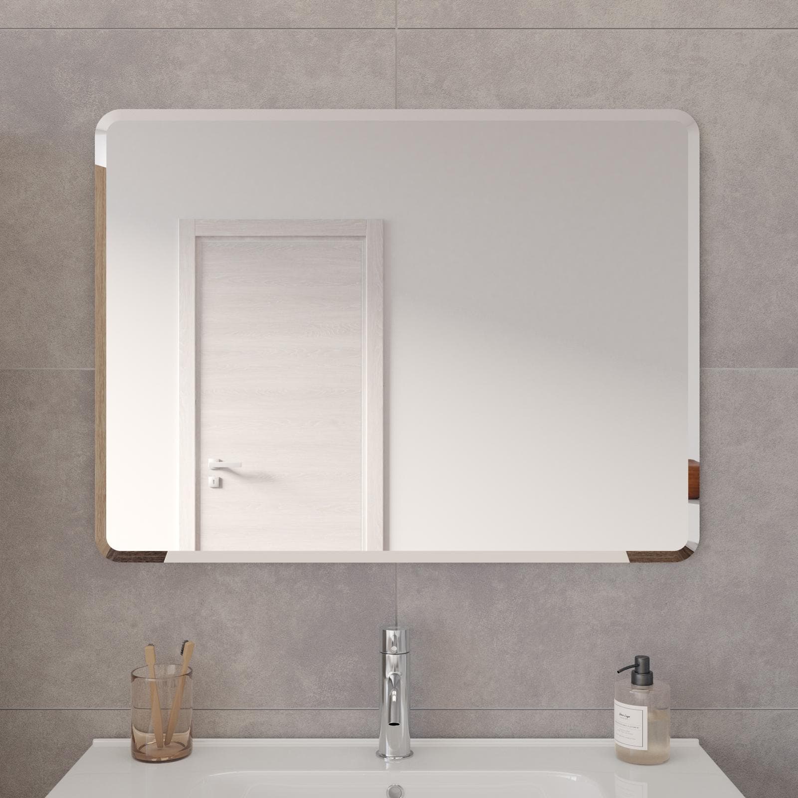 Specchio con cornice bisellata 60 x 80 cm reversibile - Ostro